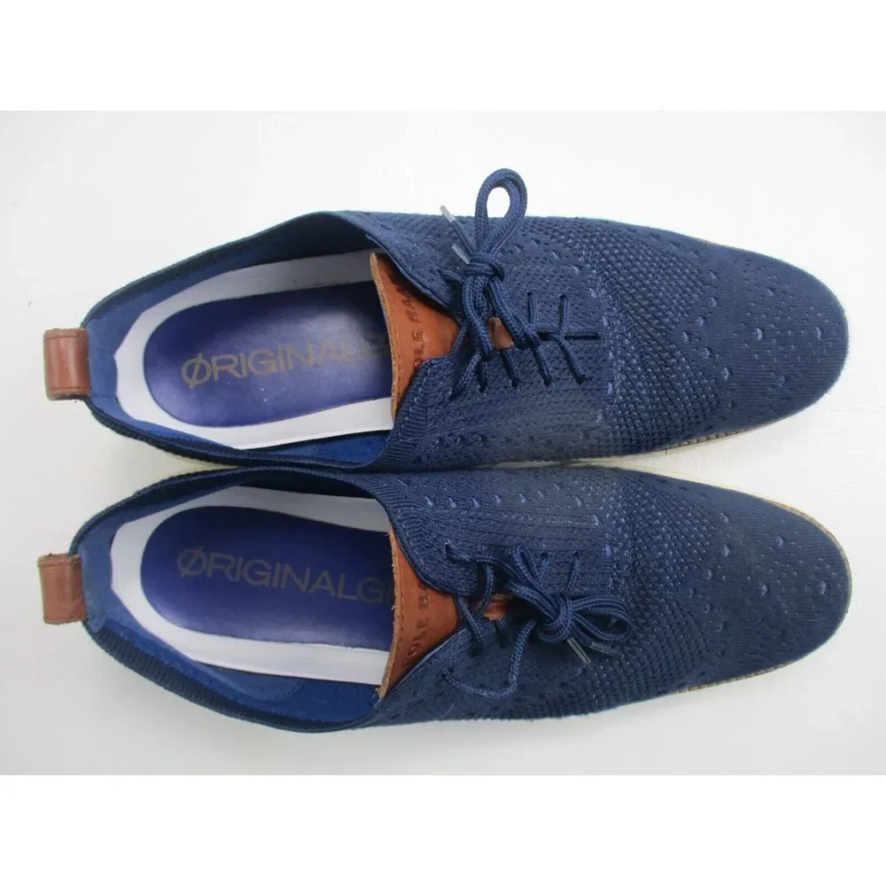 Cole Haan Originalgrand Shoes Navy Stitchlite Ivory Wingtip Oxford C27960 Men 11